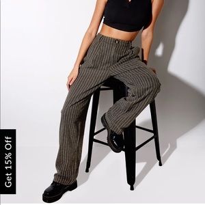 MOTEL ROCKS MISHA WIDE LEG PINSTRIPE TROUSER